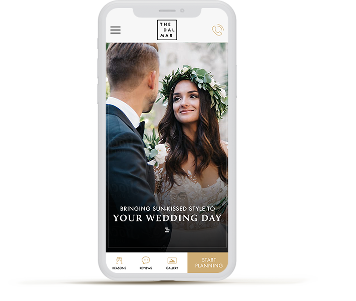 mobile phone with a picture of a bride and groom